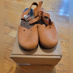 RARE Sandgrens Swedish Wooden Milan Clogs - Squash - Size 37